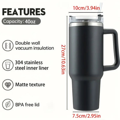40oz Insulated Stainless Steel Tumbler with Straw