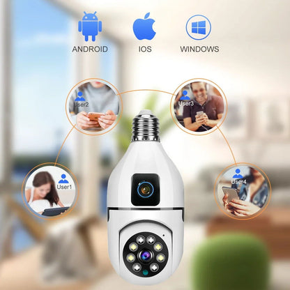Wifi Bulb Camera Dual lance PTZ 2MP