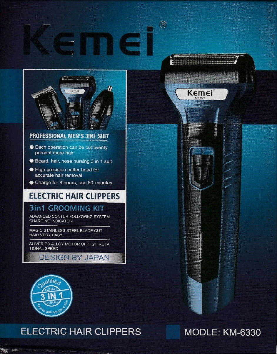 Professional Kemei 3 In 1 (Rechargeable Shaver)